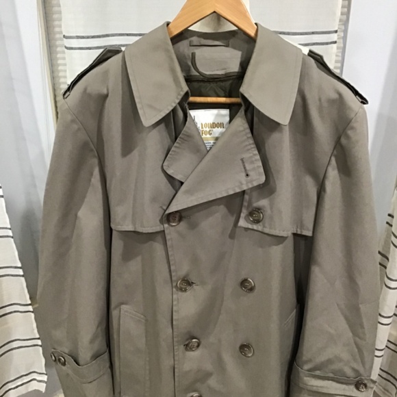 New Without Tags London Fog Men Size 42 Short Westwood Gray Trench Coat Classic - Picture 2 of 12